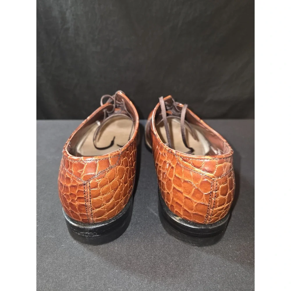 Stacy Adam's‎ Madison Croc Lace Up Embossed Shoes Men's Size 10.5D